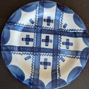 John B Taylor Blue Plaid Dinner Plate